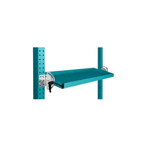 4045916127218 - Neigbare Ablagekonsole für Reihe Universal oder Profi Nutztiefe 195 mm für Tischbreite 2500 mm wasserblau