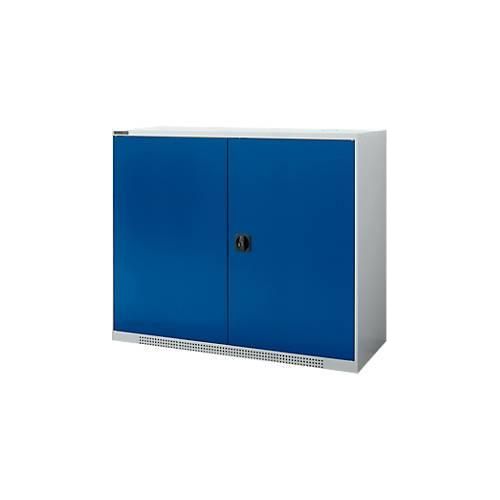 4051273768414 - Genius Flügeltürenschrank FS Stahl mit Belüftungslöchern B 1343 x T 520 x H 1105 mm 3 OH Weißalu Enzianblau bis 450 kg 4051273768414 - Genius Flügeltürenschrank FS Stahl mit Belüftungslöchern B 1343 x T 520 x H 1105 mm 3 OH Weißalu Enzianblau bis 450 kg