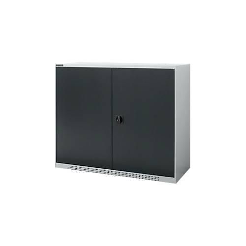 4051273768421 - Genius Flügeltürenschrank FS Stahl mit Belüftungslöchern B 1343 x T 520 x H 1105 mm 3 OH Weißalu Anthrazitgrau bis 450 kg 4051273768421 - Genius Flügeltürenschrank FS Stahl mit Belüftungslöchern B 1343 x T 520 x H 1105 mm 3 OH Weißalu Anthrazitgrau bis 450 kg