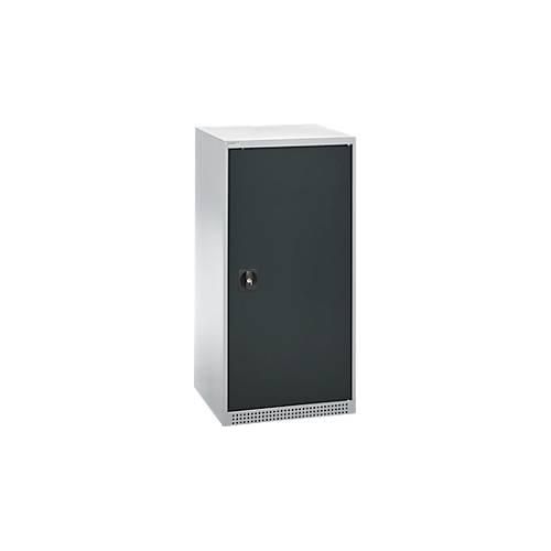 4051273768605 - Genius Flügeltürenschrank FS Stahl mit Belüftungslöchern B 545 x T 520 x H 1105 mm 3 OH Weißalu Anthrazitgrau bis 150 kg
