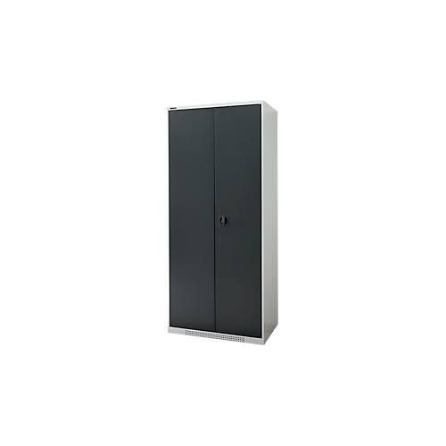 4051273768759 - Genius Flügeltürenschrank FS Stahl mit Belüftungslöchern B 810 x T 520 x H 1950 mm 5 OH Lichtgrau Anthrazitgrau bis 300 kg 4051273768759 - Genius Flügeltürenschrank FS Stahl mit Belüftungslöchern B 810 x T 520 x H 1950 mm 5 OH Lichtgrau Anthrazitgrau bis 300 kg