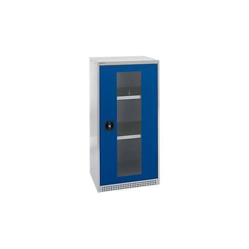 4051273769077 - Genius Flügeltürenschrank FS Stahl Sichtfenster Lüftungslöcher B 545 x T 520 x H 1105 mm 3 OH Weißalu Enzianblau bis 150 kg 4051273769077 - Genius Flügeltürenschrank FS Stahl Sichtfenster Lüftungslöcher B 545 x T 520 x H 1105 mm 3 OH Weißalu Enzianblau bis 150 kg