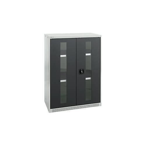 4051273768995 - Genius Flügeltürenschrank FS Stahl Sichtfenster Lüftungslöcher B 810 x T 520 x H 1105 mm 3 OH Lichtgrau Anthrazitgrau bis 180 kg 4051273768995 - Genius Flügeltürenschrank FS Stahl Sichtfenster Lüftungslöcher B 810 x T 520 x H 1105 mm 3 OH Lichtgrau Anthrazitgrau bis 180 kg