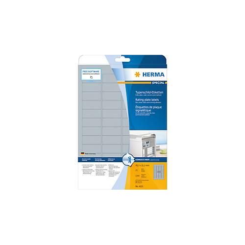 4008705042215 - 4221 Typenschild-Etiketten 457 x 212 mm Polyester-Folie Silber 1200 St Permanent haftend Laserdrucker Kopierer Handbeschriftung 4008705042215 - 4221 Typenschild-Etiketten 457 x 212 mm Polyester-Folie Silber 1200 St Permanent haftend Laserdrucker Kopierer Handbeschriftung