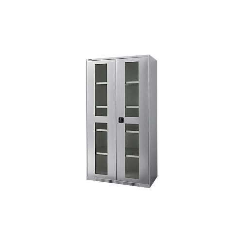 4051273769183 - Genius Flügeltürenschrank FS Stahl Sichtfenster Lüftungslöcher B 1055 x T 520 x H 1950 mm 5 OH Weißalu Weißalu bis 500 kg 4051273769183 - Genius Flügeltürenschrank FS Stahl Sichtfenster Lüftungslöcher B 1055 x T 520 x H 1950 mm 5 OH Weißalu Weißalu bis 500 kg