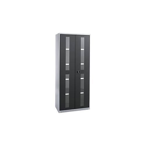 4051273769268 - Genius Flügeltürenschrank FS Stahl Sichtfenster Lüftungslöcher B 810 x T 520 x H 1950 mm 5 OH Weißalu Anthrazitgrau bis 300 kg 4051273769268 - Genius Flügeltürenschrank FS Stahl Sichtfenster Lüftungslöcher B 810 x T 520 x H 1950 mm 5 OH Weißalu Anthrazitgrau bis 300 kg