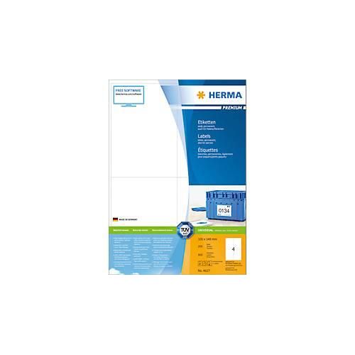 4008705046275 - HERMA Etiketten Premium A4 105x148 mm weiß Papier matt 800 St - Weiß - Rechteck - Dauerhaft - Papier - Matte - Laser Inkjet