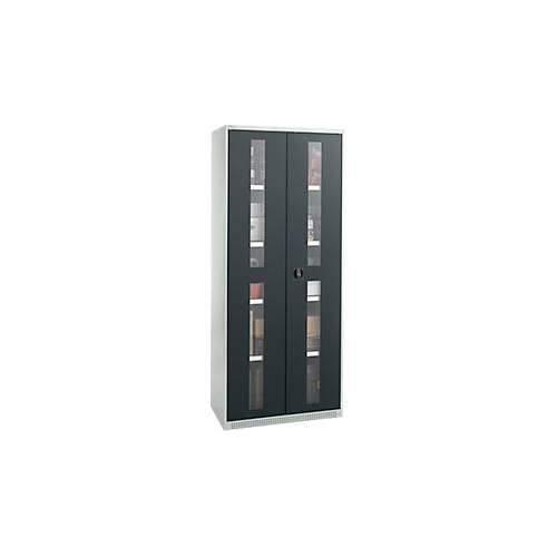 4051273769237 - Genius Flügeltürenschrank FS Stahl Sichtfenster Lüftungslöcher B 810 x T 520 x H 1950 mm 5 OH Lichtgrau Anthrazitgrau bis 300 kg 4051273769237 - Genius Flügeltürenschrank FS Stahl Sichtfenster Lüftungslöcher B 810 x T 520 x H 1950 mm 5 OH Lichtgrau Anthrazitgrau bis 300 kg