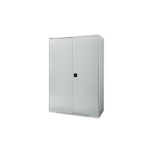 4051273769336 - Genius Flügeltürenschrank FS Stahl mit Belüftungslöchern B 1343 x T 620 x H 1950 mm 5 OH Lichtgrau Lichtgrau bis 750 kg