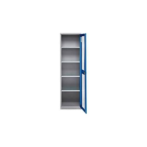4051273769312 - Genius Flügeltürenschrank FS Stahl Sichtfenster Lüftungslöcher B 545 x T 520 x H 1950 mm 5 OH Weißalu Enzianblau bis 250 kg 4051273769312 - Genius Flügeltürenschrank FS Stahl Sichtfenster Lüftungslöcher B 545 x T 520 x H 1950 mm 5 OH Weißalu Enzianblau bis 250 kg