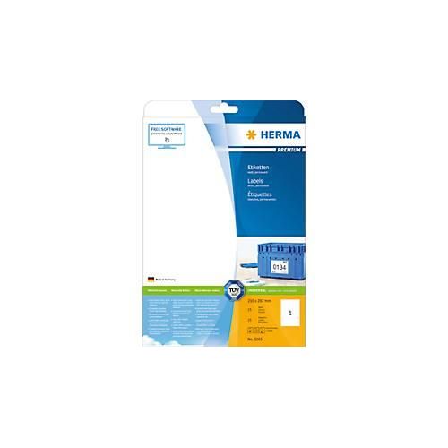 4008705050654 - HERMA Etiketten Premium A4 210x297 mm weiß Papier matt 25 St - Weiß - Selbstklebendes Druckeretikett - A4 - Papier - Laser Inkjet - Dauerhaft