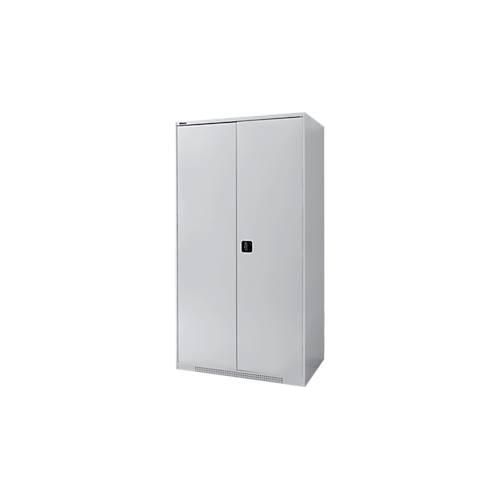 4051273769428 - Genius Flügeltürenschrank FS Stahl mit Belüftungslöchern B 1055 x T 620 x H 1950 mm 5 OH Weißalu Weißalu bis 500 kg