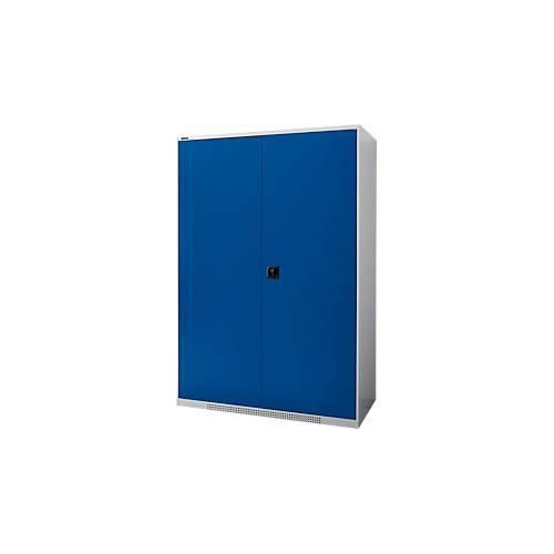 4051273769374 - Genius Flügeltürenschrank FS Stahl mit Belüftungslöchern B 1343 x T 620 x H 1950 mm 5 OH Weißalu Enzianblau bis 750 kg 4051273769374 - Genius Flügeltürenschrank FS Stahl mit Belüftungslöchern B 1343 x T 620 x H 1950 mm 5 OH Weißalu Enzianblau bis 750 kg