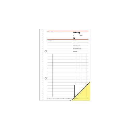4004360910043 - - Auftragsformular din A5 56g m² selbstdurchschreibend 1 Durchschlag handschriftlich Schreibmaschine gelb 2 x 40 Bl 4004360910043 - - Auftragsformular din A5 56g m² selbstdurchschreibend 1 Durchschlag handschriftlich Schreibmaschine gelb 2 x 40 Bl