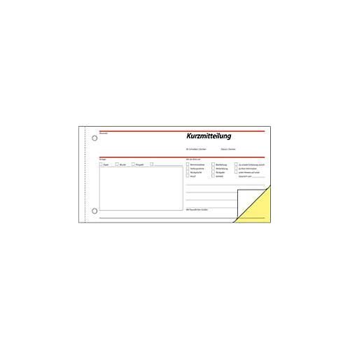 4004360910432 - - Kurzmitteilung 1 3 din A4 quer selbstdurchschreibend 1 Durchschlag 2 x 40 Bl 4004360910432 - - Kurzmitteilung 1 3 din A4 quer selbstdurchschreibend 1 Durchschlag 2 x 40 Bl