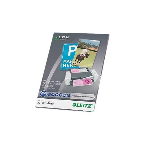 4002432397754 - iLAM Premium Laminierfolien DIN A3 Glänzend 250 Mikron (2 x 250) Transparent 25 Stück