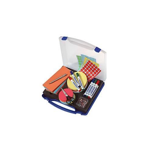 4016946186506 - Moderationskoffer mini 345 x 6 x 31 cm (b x h x t) Kunststoff blau transparent Material des Behälters Kunststoff - Franken 4016946186506 - Moderationskoffer mini 345 x 6 x 31 cm (b x h x t) Kunststoff blau transparent Material des Behälters Kunststoff - Franken