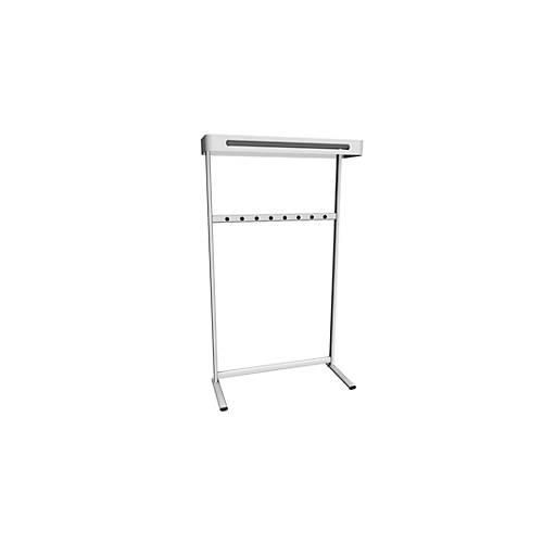 4044917432925 - Reihengarderobe Sevilla pulverbeschichteter Stahl in Alusilber inkl 10 Doppelhaken