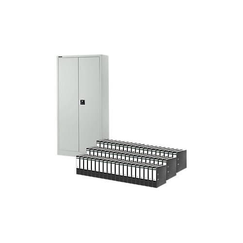4250510934999 - Pure Universalschrank 5 OH 4 Fachböden abschließbar Stahl lichtgrau RAL 7035 + 60 Select Ordner gratis