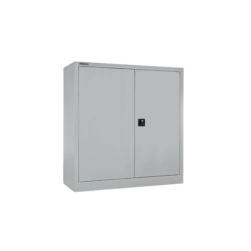 4051273516374 - Select Flügeltürenschrank MS iCONOMY Stahl 3 Ordnerhöhen B 950 x T 400 x H 1215 mm weißaluminium RAL 9006