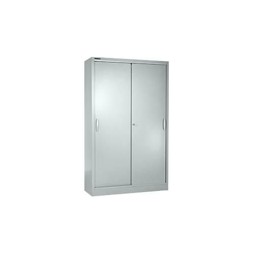 4051273516541 - Select Schiebetürenschrank MS iCONOMY Stahl 5 Ordnerhöhen B 1200 x T 400 x H 1935 mm weißaluminium RAL 9006