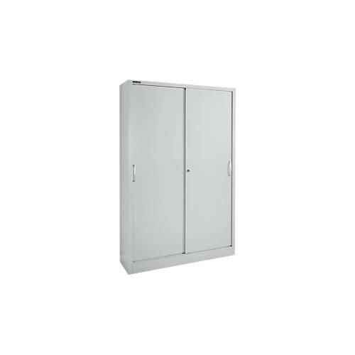 4051273516534 - Select Schiebetürenschrank MS iCONOMY Stahl 5 Ordnerhöhen B 1200 x T 400 x H 1935 mm lichtgrau RAL 7035