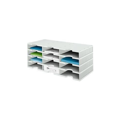 7612176104395 - styro® Sortierstation styrodoc Standard DIN C4 4 Etagen 3-reihig 12 Fächer grau grau
