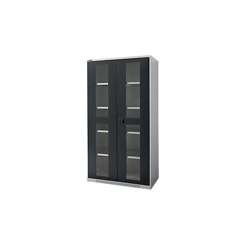 4051273769787 - Genius Schwerlastschrank FS Stahlblech mit Sichtfenster B 1055 x T 520 x H 1950 mm 5 OH weißalu anthrazitgrau bis 1000 kg 4051273769787 - Genius Schwerlastschrank FS Stahlblech mit Sichtfenster B 1055 x T 520 x H 1950 mm 5 OH weißalu anthrazitgrau bis 1000 kg