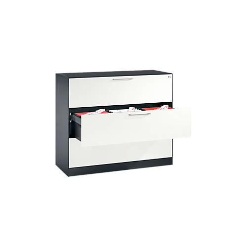 4065714926929 - Hängeregistraturschrank ASISTO C 3000 3 Schubladen 3-bahnig B 1200 mm anthrazit weiß