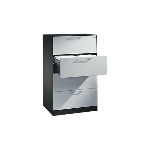 4065714926882 - Hängeregistraturschrank ASISTO C 3000 4 Schubladen 2-bahnig B 800 mm anthrazit alusilber 4065714926882 - Hängeregistraturschrank ASISTO C 3000 4 Schubladen 2-bahnig B 800 mm anthrazit alusilber
