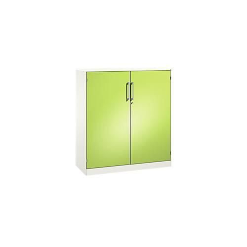 4062084628958 - Flügeltürenschrank ASISTO C 3000 3 Ordnerhöhen B 1200 mm weiß virdingrün