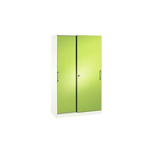 4062084630173 - Schiebetürenschrank ASISTO C 3000 5 Ordnerhöhen abschließbar Breite 1200 mm weiß virdingrün 4062084630173 - Schiebetürenschrank ASISTO C 3000 5 Ordnerhöhen abschließbar Breite 1200 mm weiß virdingrün