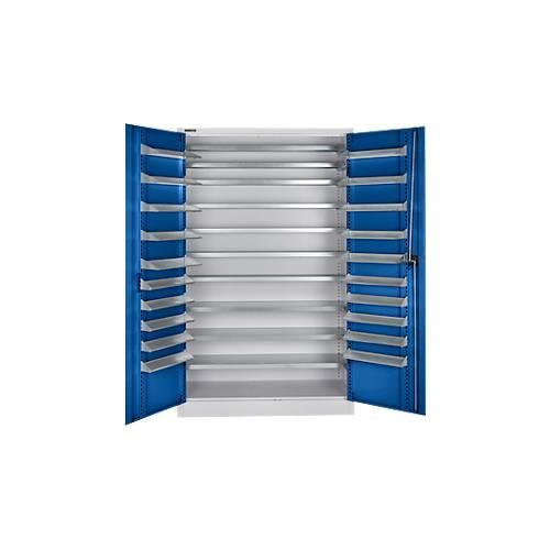 4051273642486 - Select Magazinschrank 10 Fachböden ohne Ausstattung B 1200 x T 500 x H 1935 mm Stahl weißaluminium enzianblau