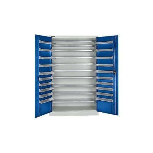 4051273642424 - Select Magazinschrank 10 Fachböden ohne Ausstattung B 1200 x T 500 x H 1935 mm Stahl lichtgrau enzianblau