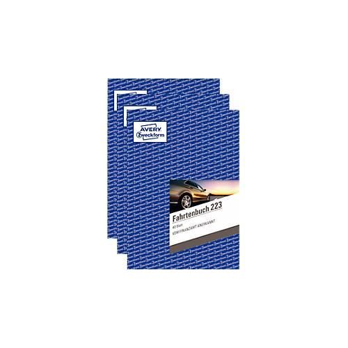 4004182205822 - Fahrtenbuch-Sparpack Avery® Zweckform 223-3 für PKW A5 3 Formularbücher á 80 Seiten für je 858 Fahrten Inhalt 3 x 40 Blatt