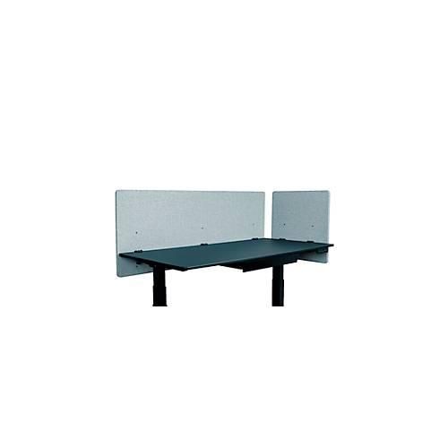 4260563729480 - Schreibtisch-Trennwand Luxor für Plattenstärke bis 40 mm Klammerbefestigung B 1600 x T 20 x H 600 mm ca 9 kg recycelte Materialien hellgrau