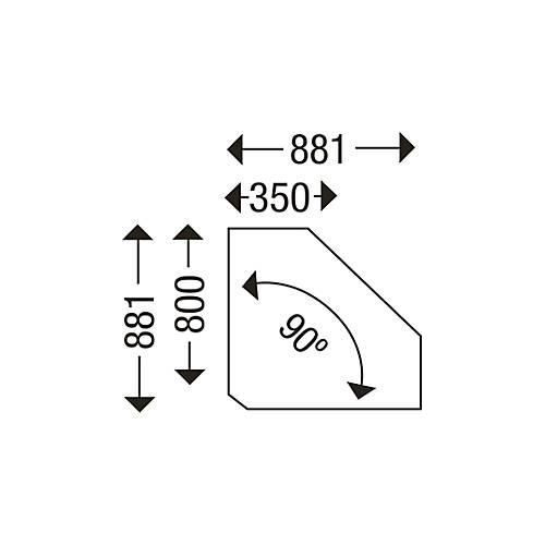 4051273737007 - Genius Rückseitenblende für Winkelplatte B 800 x T 800 mm  90° weißaluminium