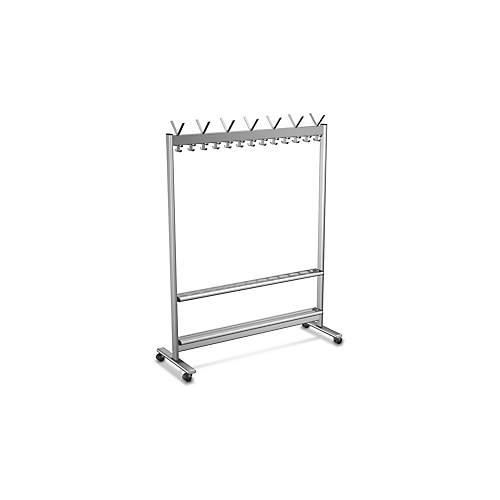 4260610844845 - Reihen-Garderobenständer Leichtmetall 1360 mm breit mit Schirmhalterung 4260610844845 - Reihen-Garderobenständer Leichtmetall 1360 mm breit mit Schirmhalterung