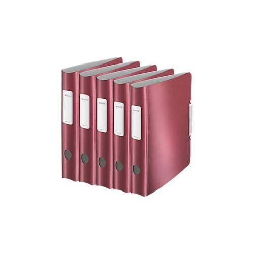 4002432558131 - LEITZ® Ordner Active Style DIN A4 Rückenbreite 65 mm 5 Stück granat rot 4002432558131 - LEITZ® Ordner Active Style DIN A4 Rückenbreite 65 mm 5 Stück granat rot
