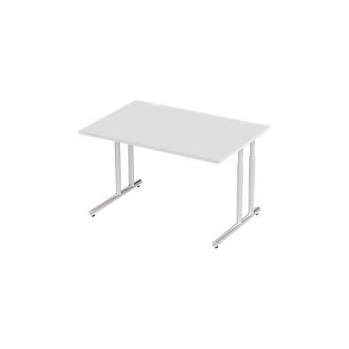 4250510821329 - Select Schreibtisch COMBITEC Rechteck C-Fuß B 1200 x T 800 x H 677-817 mm lichtgrau weißaluminium 4250510821329 - Select Schreibtisch COMBITEC Rechteck C-Fuß B 1200 x T 800 x H 677-817 mm lichtgrau weißaluminium