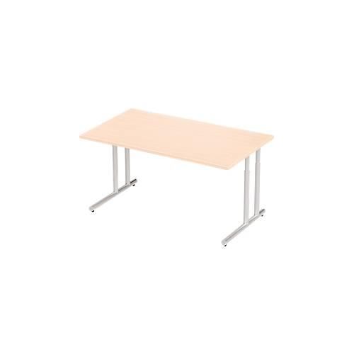 4250510821367 - Select Schreibtisch COMBITEC Rechteck C-Fuß B 1600 x T 800 x H 677-817 mm Ahorn weißaluminium 4250510821367 - Select Schreibtisch COMBITEC Rechteck C-Fuß B 1600 x T 800 x H 677-817 mm Ahorn weißaluminium