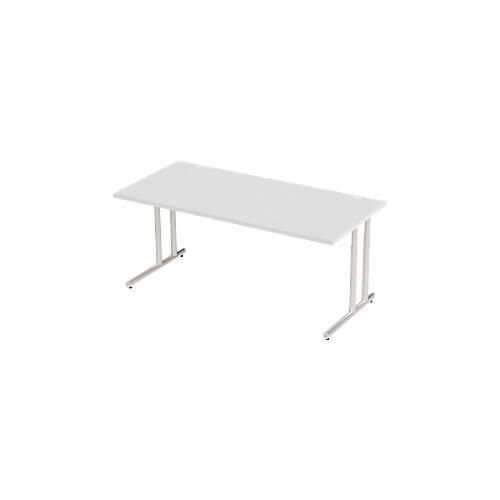 4250510821381 - Select Schreibtisch COMBITEC Rechteck C-Fuß B 1800 x T 800 x H 677-817 mm lichtgrau weißaluminium 4250510821381 - Select Schreibtisch COMBITEC Rechteck C-Fuß B 1800 x T 800 x H 677-817 mm lichtgrau weißaluminium