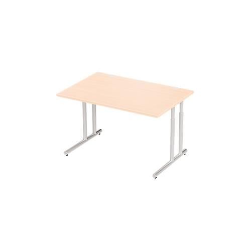 4250510821336 - Select Schreibtisch COMBITEC Rechteck C-Fuß B 1200 x T 800 x H 677-817 mm Ahorn weißaluminium 4250510821336 - Select Schreibtisch COMBITEC Rechteck C-Fuß B 1200 x T 800 x H 677-817 mm Ahorn weißaluminium