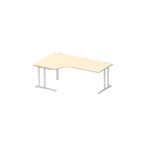 4250510822838 - Select Winkelschreibtisch COMBITEC 90° Winkel links C-Fuß B 2000 x T 1200 800 x H 677-817 mm Ahorn weißalu