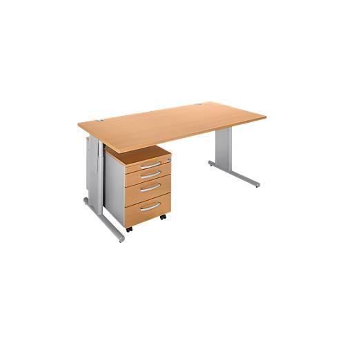 4250510824375 - Select 2-tlg Büromöbel-Set COMBITEC Schreibtisch B 1600 mm Buche weißalu + Rollcontainer 1233 4250510824375 - Select 2-tlg Büromöbel-Set COMBITEC Schreibtisch B 1600 mm Buche weißalu + Rollcontainer 1233