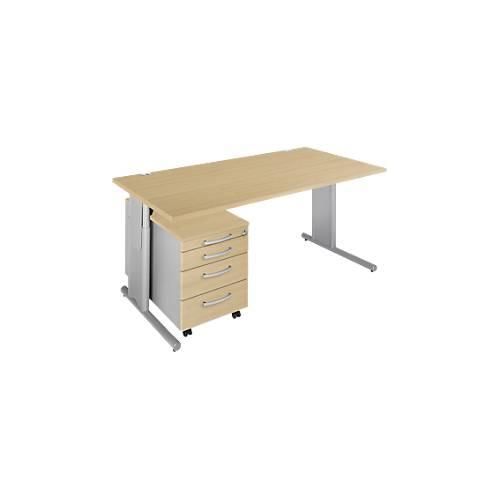 4250510824382 - Select 2-tlg Büromöbel-Set COMBITEC Schreibtisch B 1600 mm Ahorn weißalu + Rollcontainer 1233 4250510824382 - Select 2-tlg Büromöbel-Set COMBITEC Schreibtisch B 1600 mm Ahorn weißalu + Rollcontainer 1233