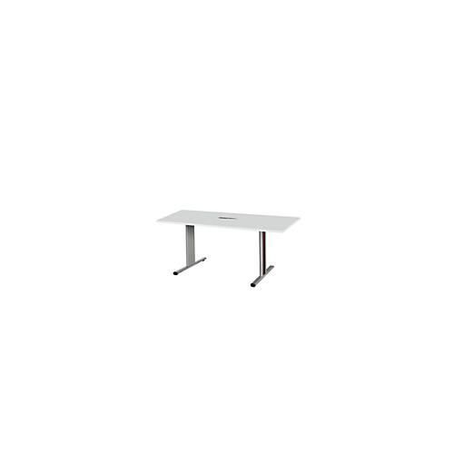 4250510825372 - Select Besprechungstisch Planova Basic mit Tischanschlussfeld Rechteck T-Fuß B 1600 x T 800 x H 717 mm lichtgrau weißalu 4250510825372 - Select Besprechungstisch Planova Basic mit Tischanschlussfeld Rechteck T-Fuß B 1600 x T 800 x H 717 mm lichtgrau weißalu