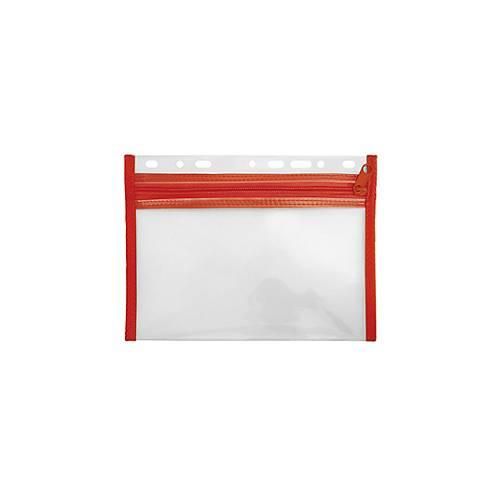 4000225045851 - Reißverschlußtasche Velobag PP A5 110x205mm farblos rot 4000225045851 Veloflex 4000225045851 - Reißverschlußtasche Velobag PP A5 110x205mm farblos rot 4000225045851 Veloflex