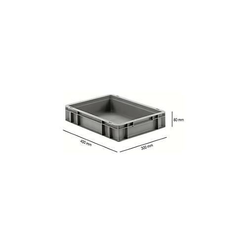 4052939499543 - Euro Box Serie EF 4080 aus PP Inhalt 74 L geschlossene Wände Unterfassgriff grau