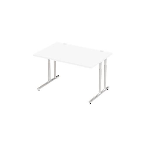 4250510829943 - Select Schreibtisch COMBITEC Rechteck C-Fuß B 1200 x T 800 x H 677-817 mm weiß weißaluminium 4250510829943 - Select Schreibtisch COMBITEC Rechteck C-Fuß B 1200 x T 800 x H 677-817 mm weiß weißaluminium
